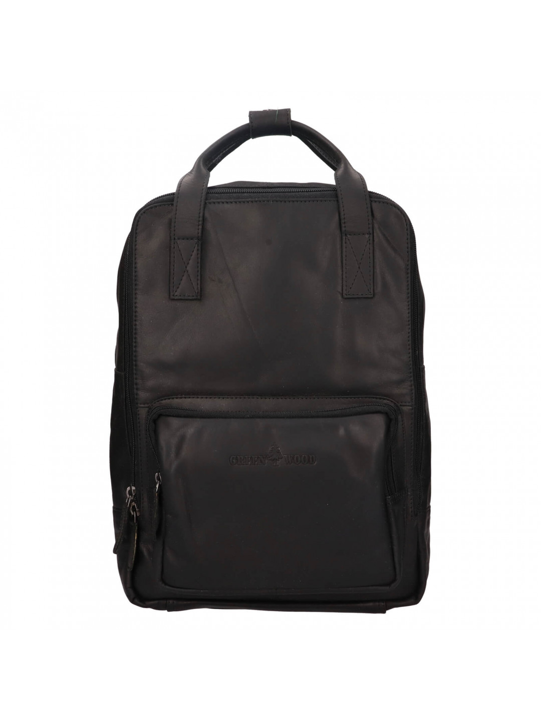 Kožený batoh Greenwood Manno – černá